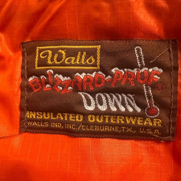 Vintage Walls Blizzard-Pruf Down Parka USA Blue Nylon Orange Lining 70s 80s L - Picture 7 of 12